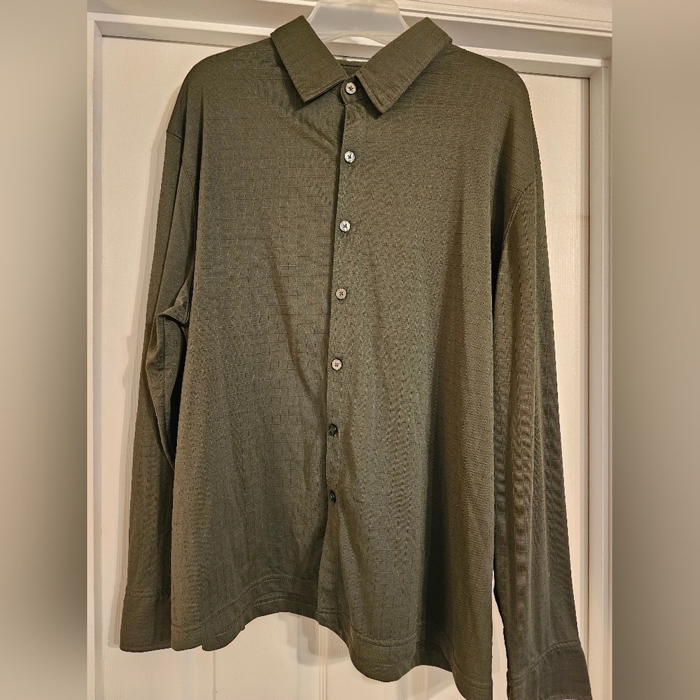 George Green Button Up Long-sleeve Shirt. Size:XL